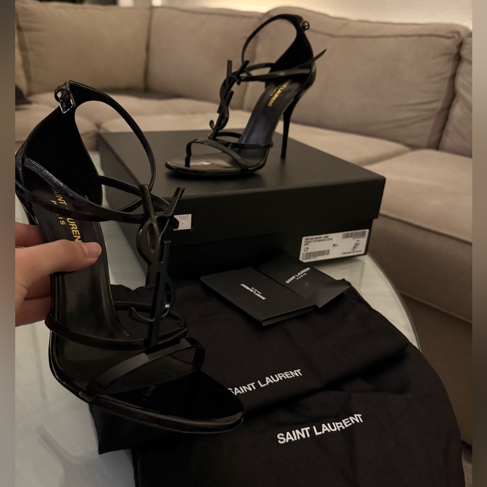 YSL (Saint Laurent) Cassandra Sandals in Patent Leather - Picture 7 of 11